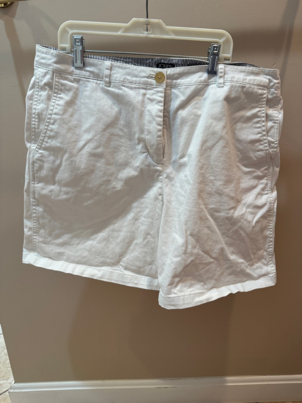 J. Crew White 7 inch Chino Shorts